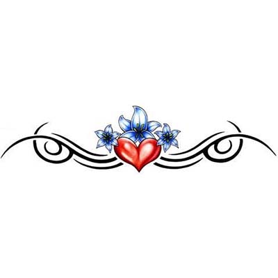 Tribals Lower Back Heart Design Water Transfer Temporary Tattoo(fake Tattoo) Stickers NO.11643